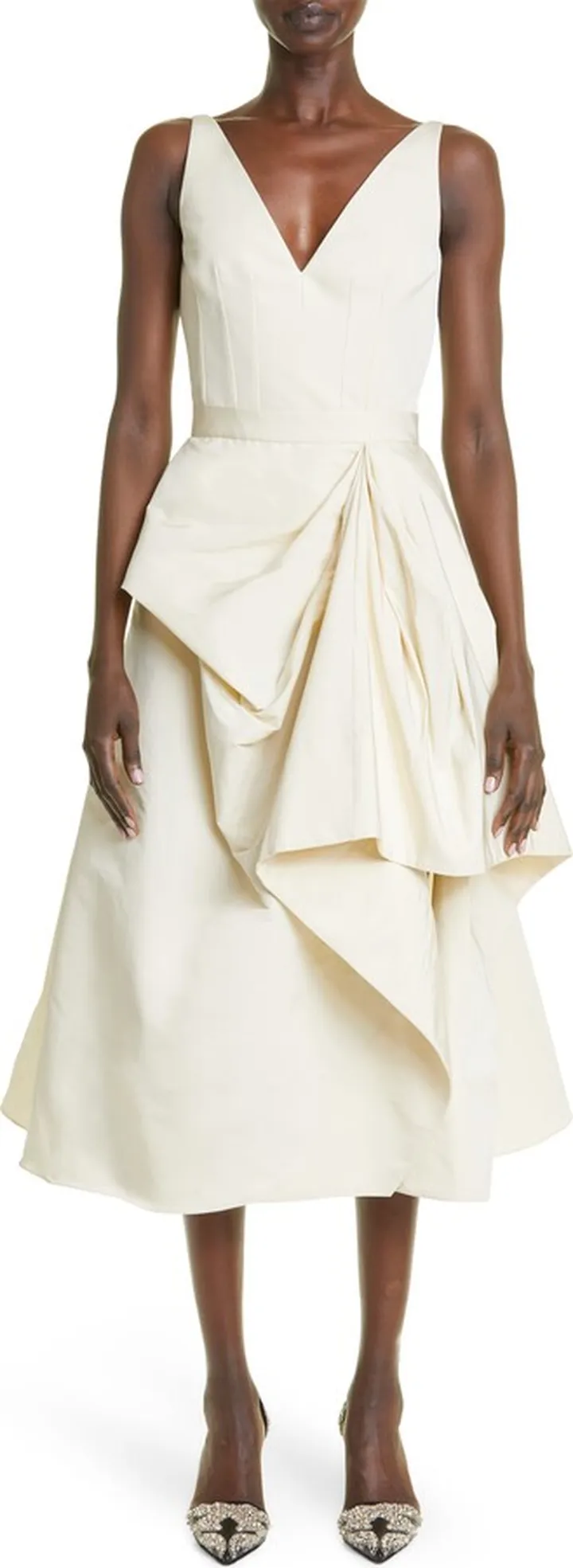 Asymmetric Drape Sleeveless Dress
