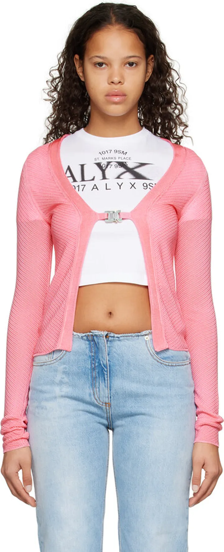 1017 ALYX 9SM Pink Buckle Cardigan