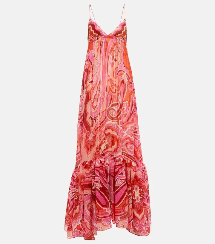 Paisley silk-blend maxi dress