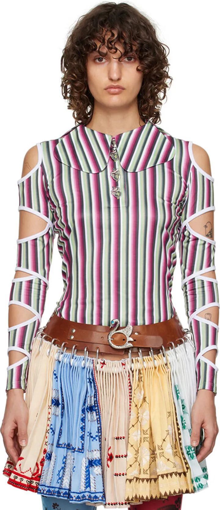 Chopova Lowena Multicolor Rattler Stripe Polo