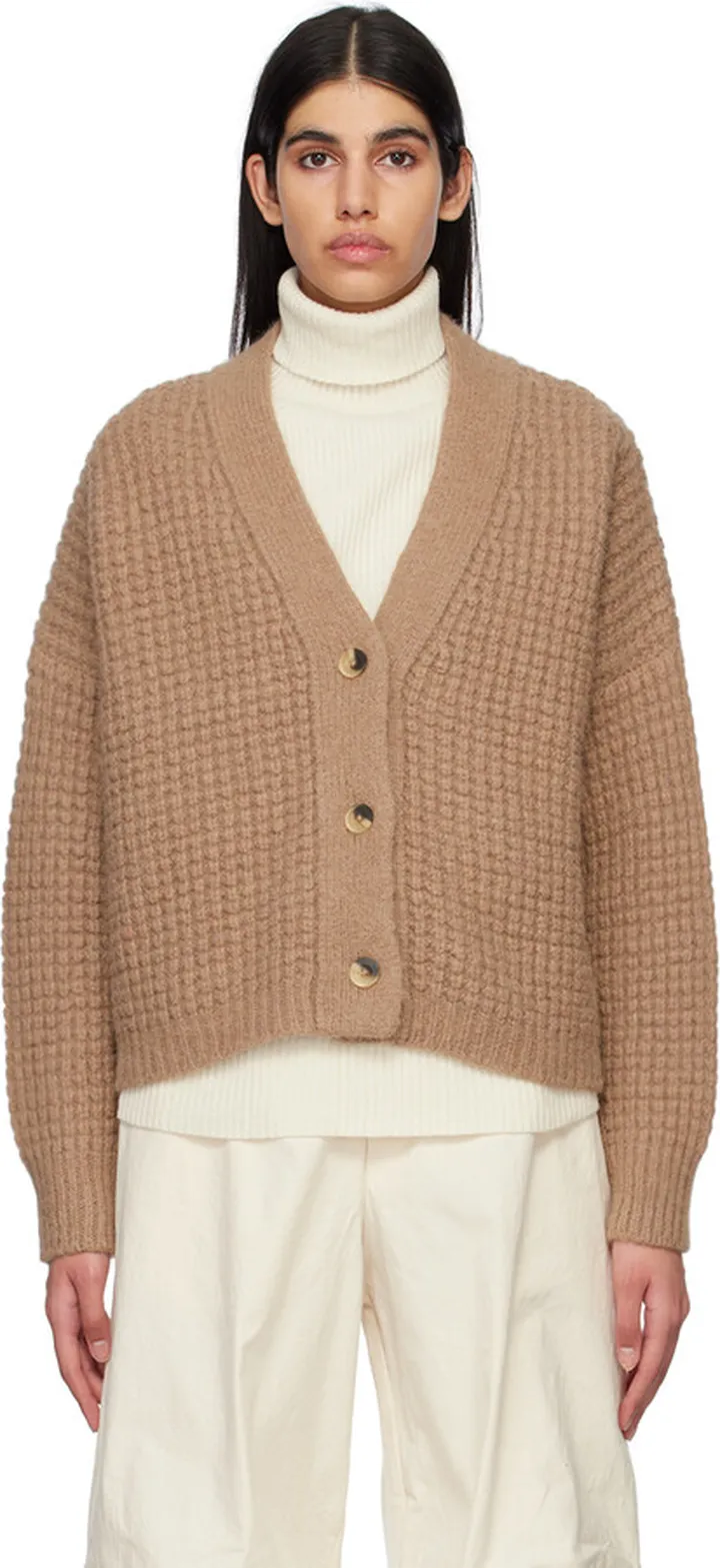 Lauren Manoogian Tan Balloon Sleeve Cardigan