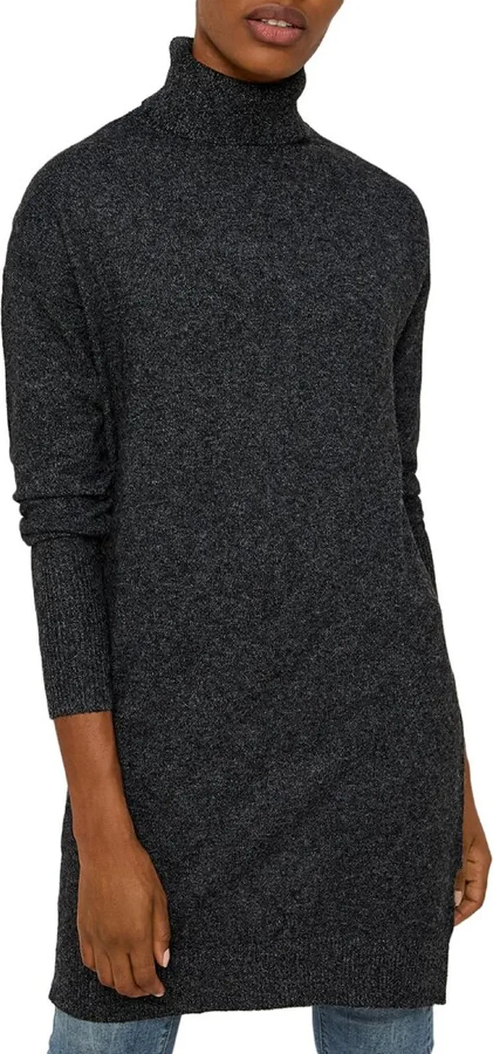 Womens Heathered Turtle Neck Sweaterdress