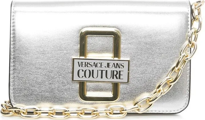 Versace Jeans Couture Logo Plaque Chain-Linked Shoulder Bag
