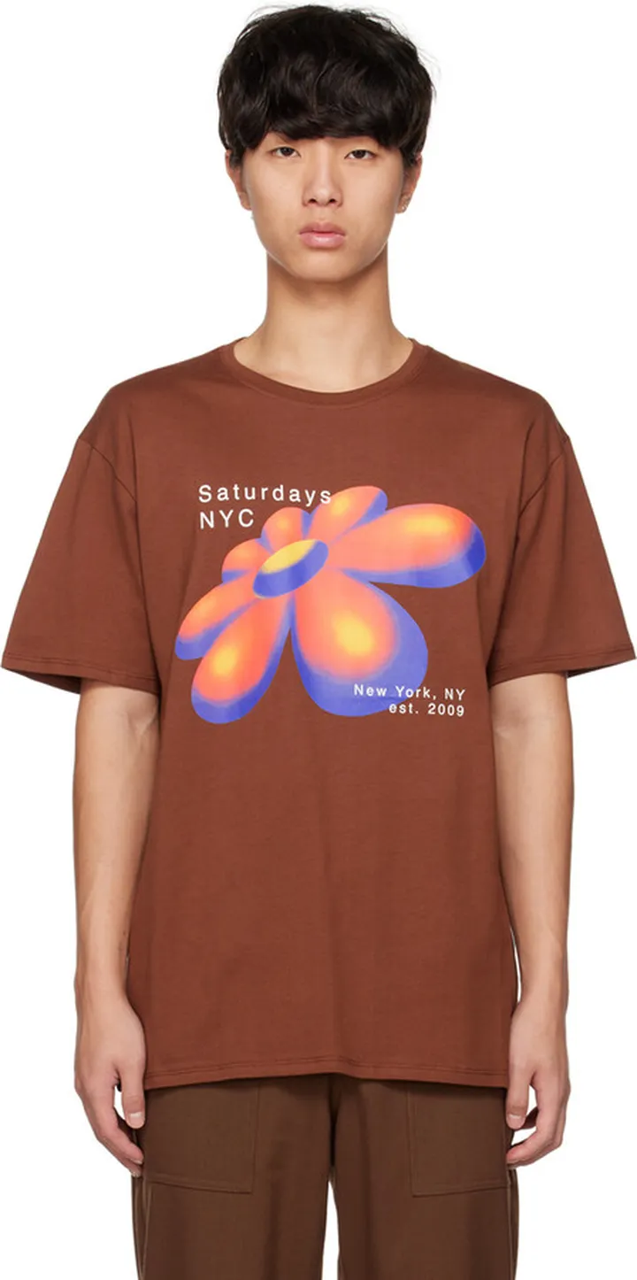 Saturdays NYC Brown 3D Daisy T-Shirt