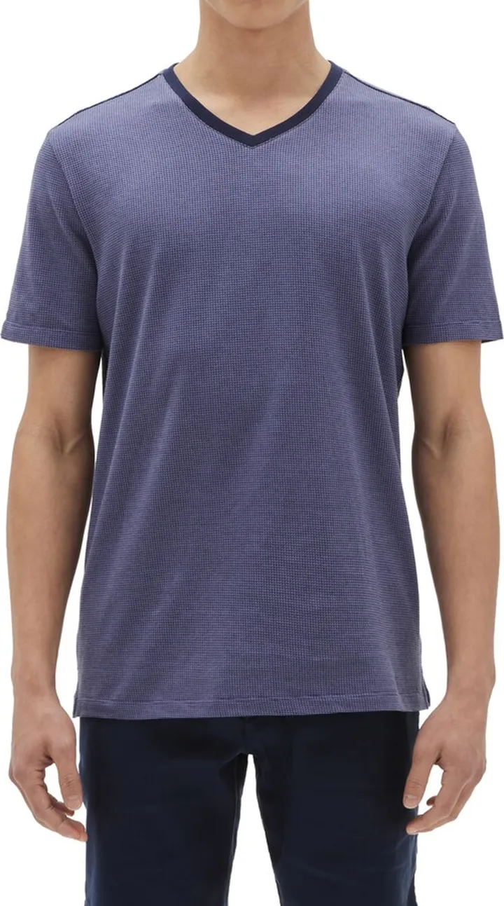 Kelso Jacquard V-Neck Cotton T-Shirt