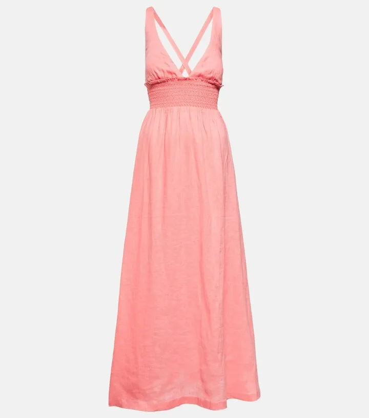 Rosa Polyantha linen maxi dress