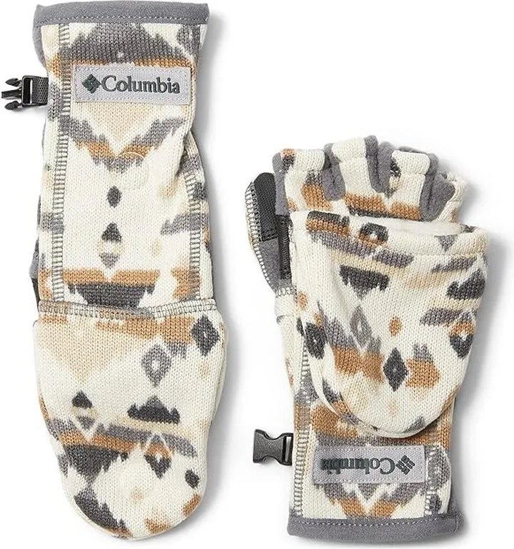 Columbia Wosweater Weather Flip Mitten (Chalk Heather Rocky Mt) Extreme Cold Weather Gloves