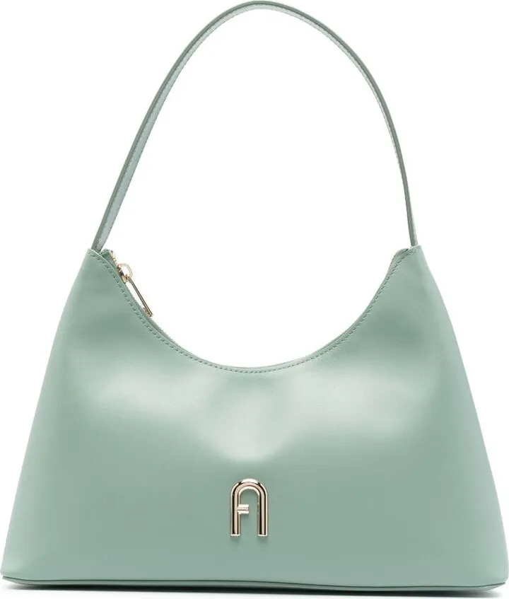 Logo-Plaque Leather Shoulder Bag
