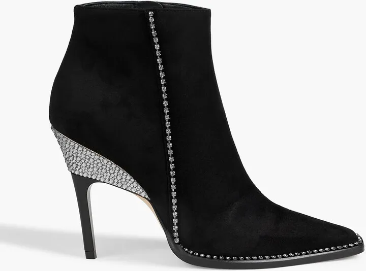Brecken 100 crystal-embellished suede ankle boots
