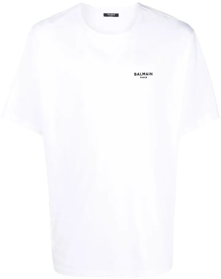 flocked logo-print T-shirt