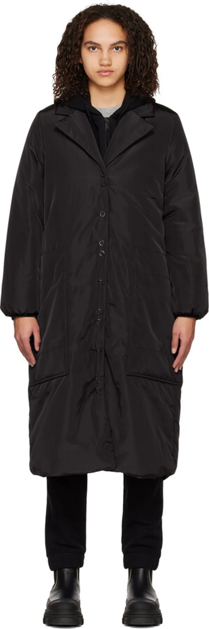 GANNI Black Relaxed-Fit Coat