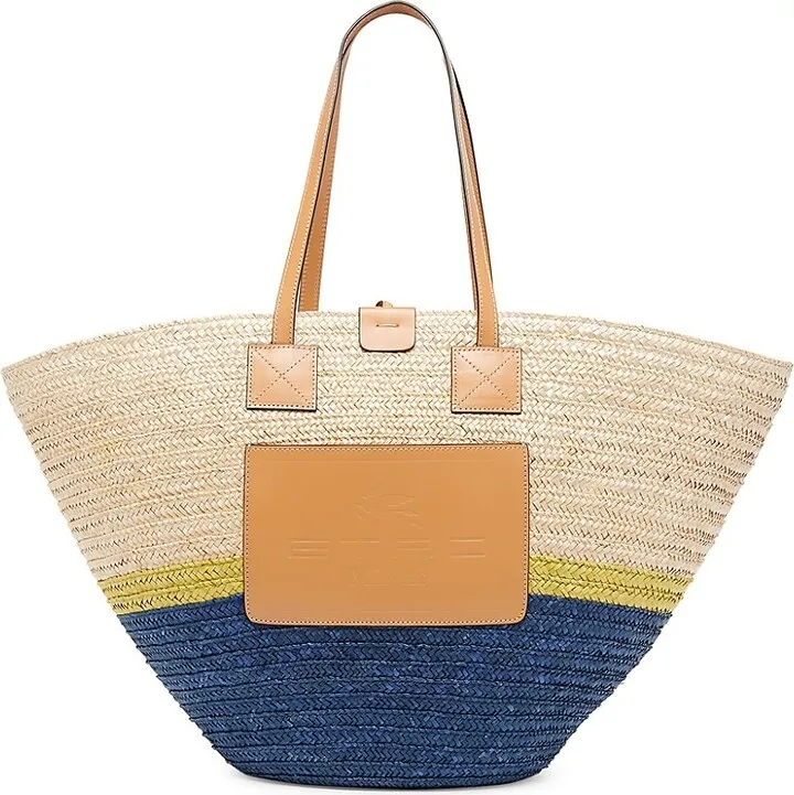 Borse A Mano Stripe Straw Tote