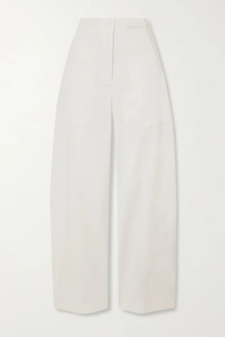 Matteau - Paneled Cotton-blend Straight-leg Pants - White
