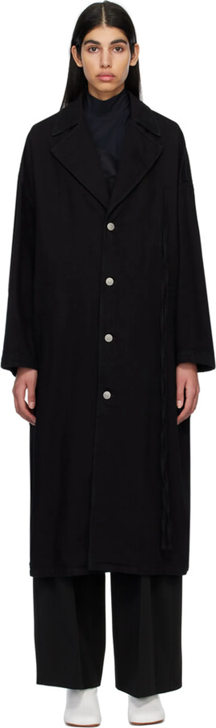 MM6 Maison Margiela Black Oversized Denim Coat