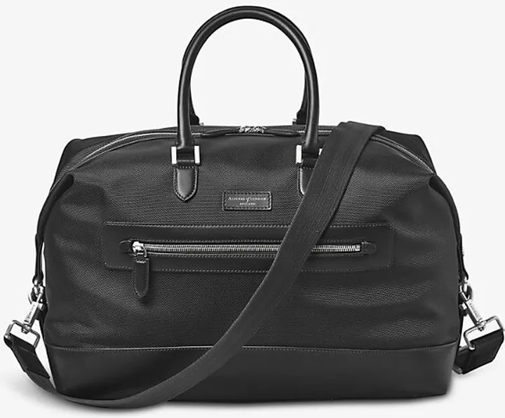 Black Brand-patch Woven gym bag