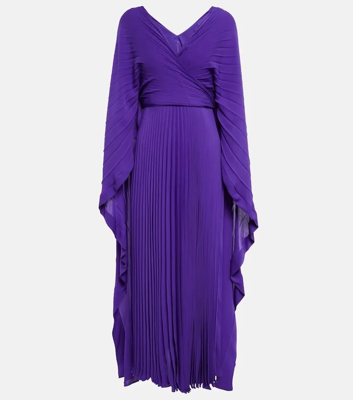 Pleated silk gown
