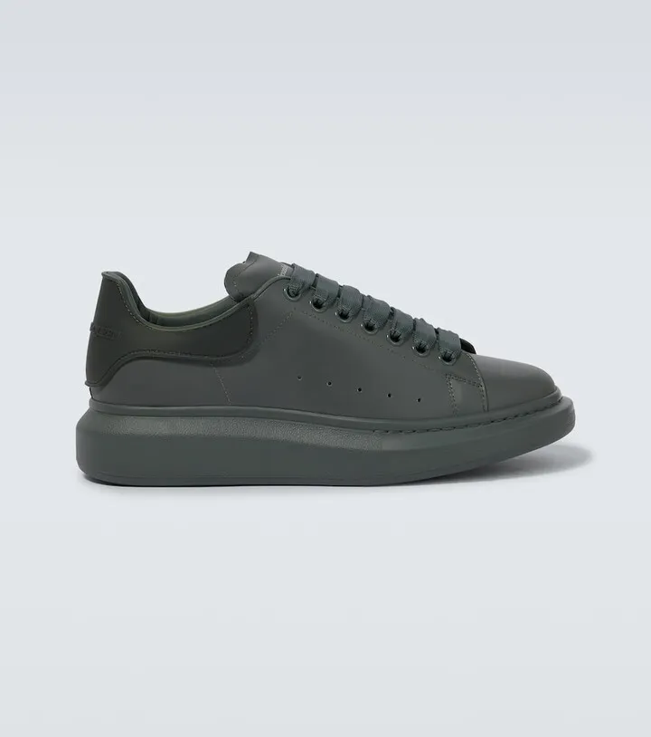 Oversized leather low-top sneakers