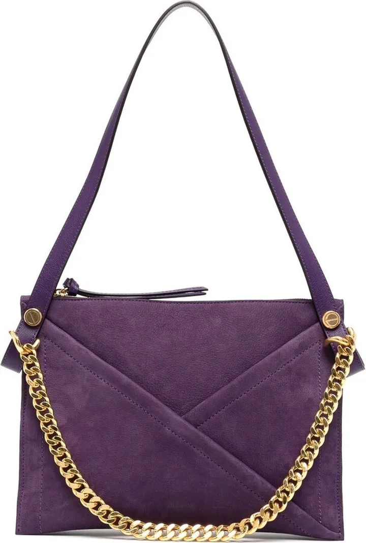 M Zipped leather shoulder bag