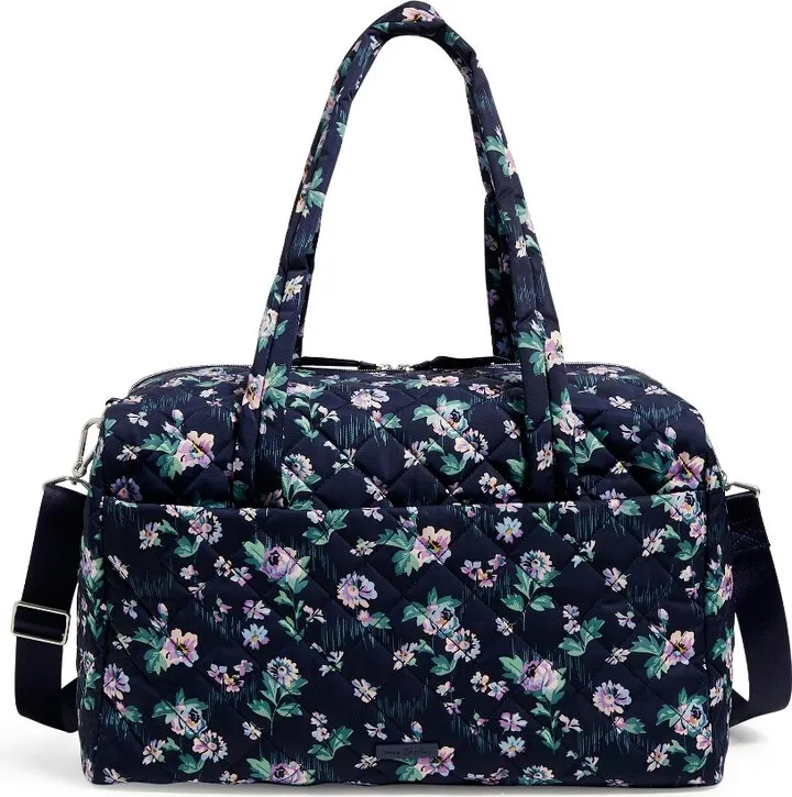 Vera Bradley Women's Performance Twill Medium Travel Duffel Bag Navy Garden