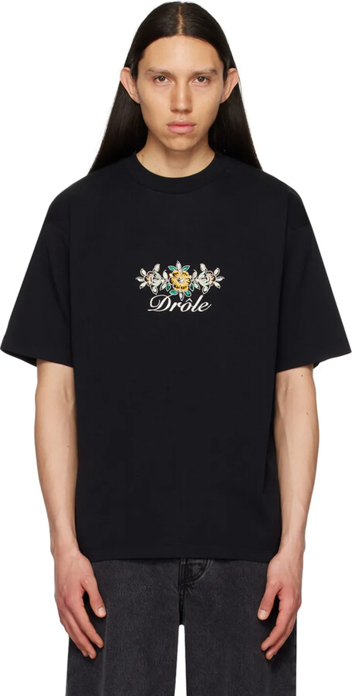 Drôle De Monsieur Black 'Le T-Shirt Drôle Fleuri' T-Shirt