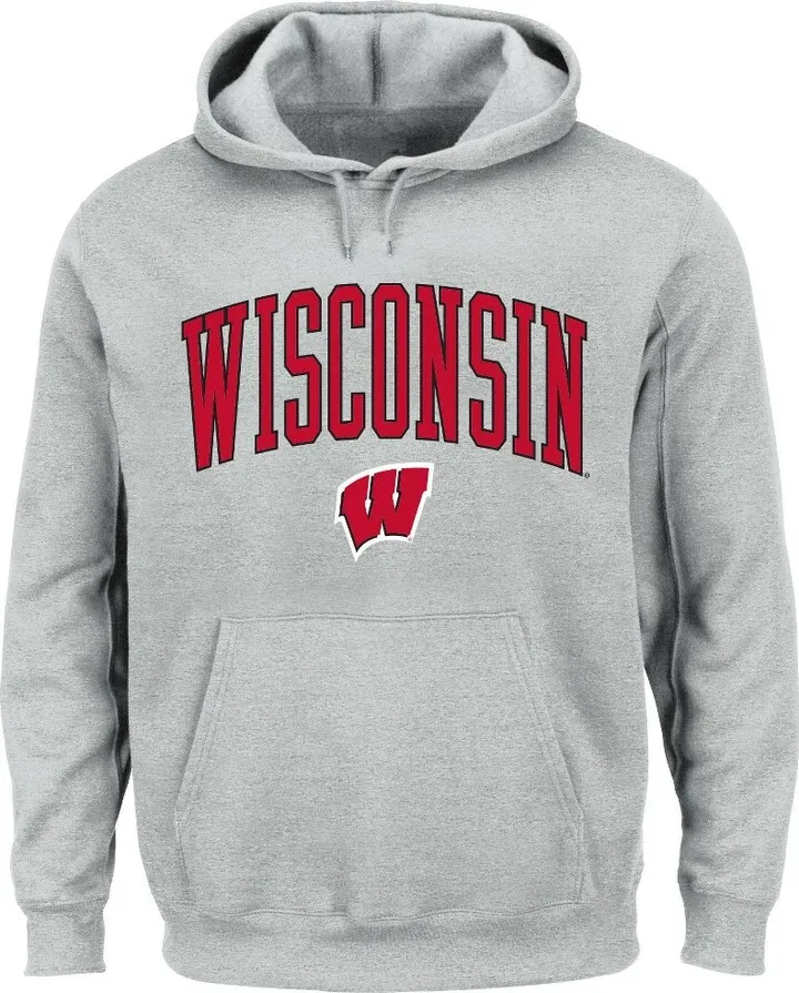 NCAA Wisconsin Badgers Men's Big & Tall Gray Hoodie - 4XL