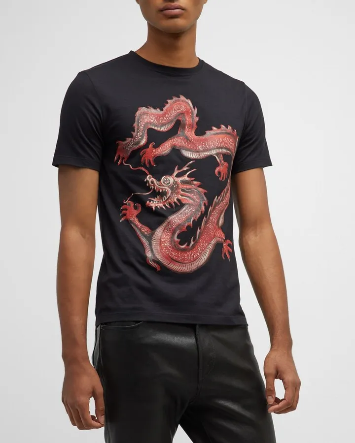 Men's Handpainted Dragon T-Shirt