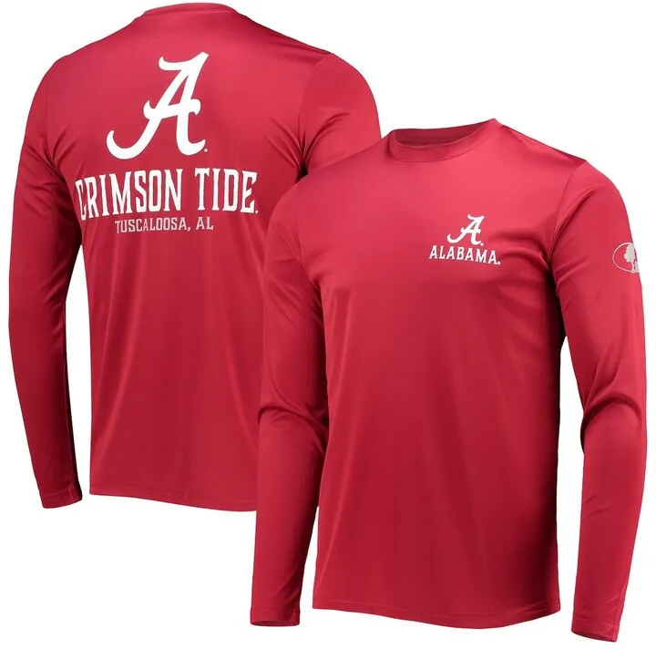 Men's Colosseum Crimson Alabama Crimson Tide Mossy Oak Spf 50 Performance Long Sleeve T-shirt