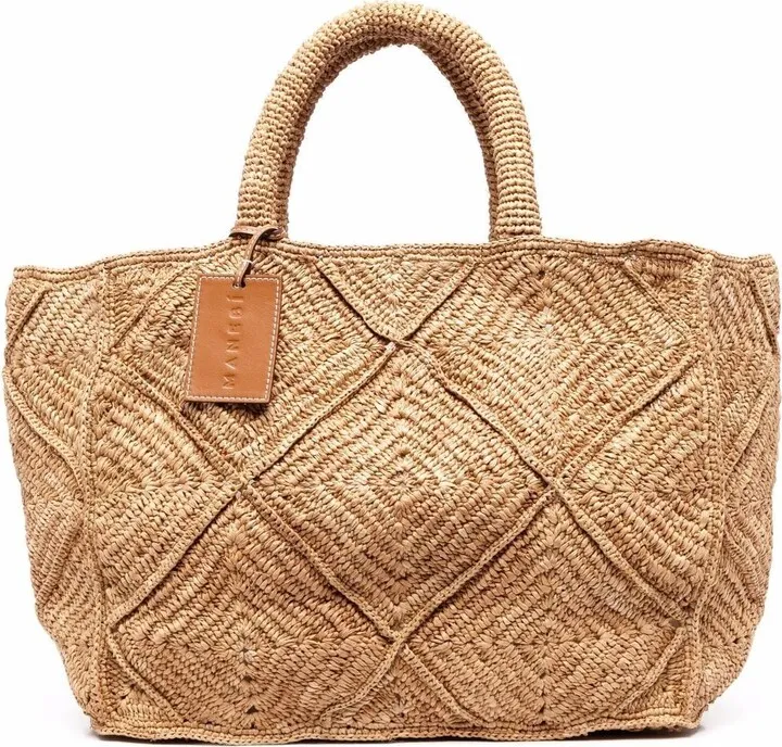 MANEBI- Sunset Large Raffia Handbag