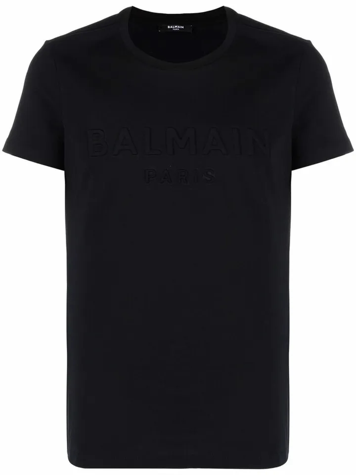 logo-embossed crew-neck T-shirt