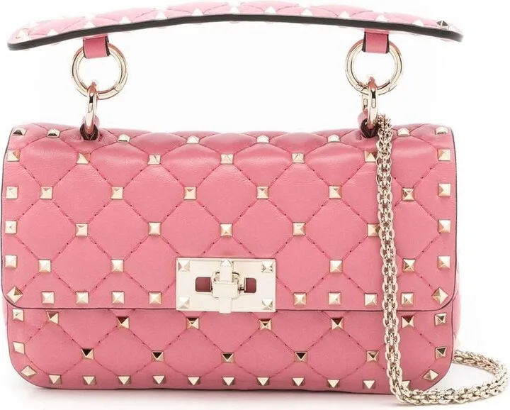 Rockstud leather shoulder bag