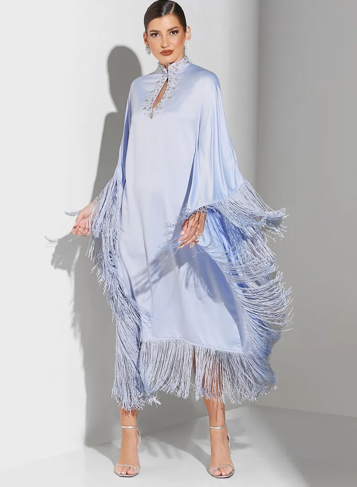 Fringe Detail Sleeve Dress