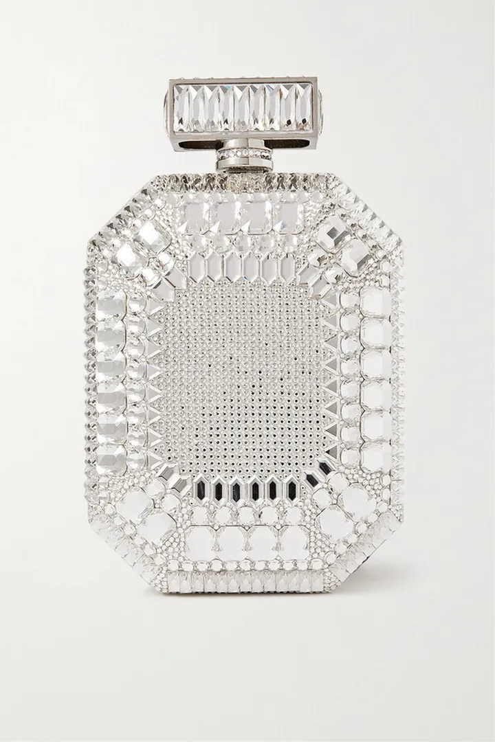 JUDITH LEIBER COUTURE - Perfume Bottle Crystal-embellished Silver-tone Clutch - One size
