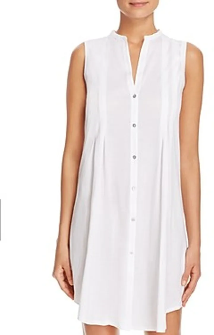 Hanro Cotton Deluxe Button Front Tank Gown