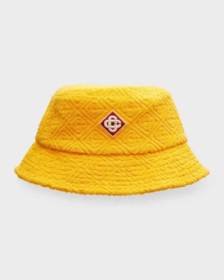 Men's Jacquard Monogram Cotton Terry Bucket Hat