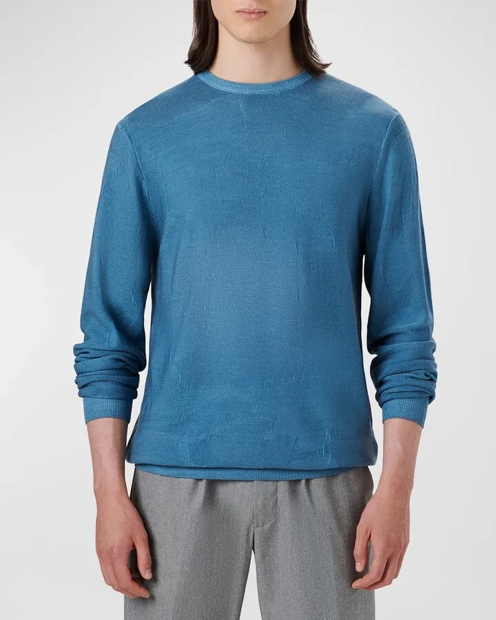 Men's Jacquard Knit Crewneck Sweater