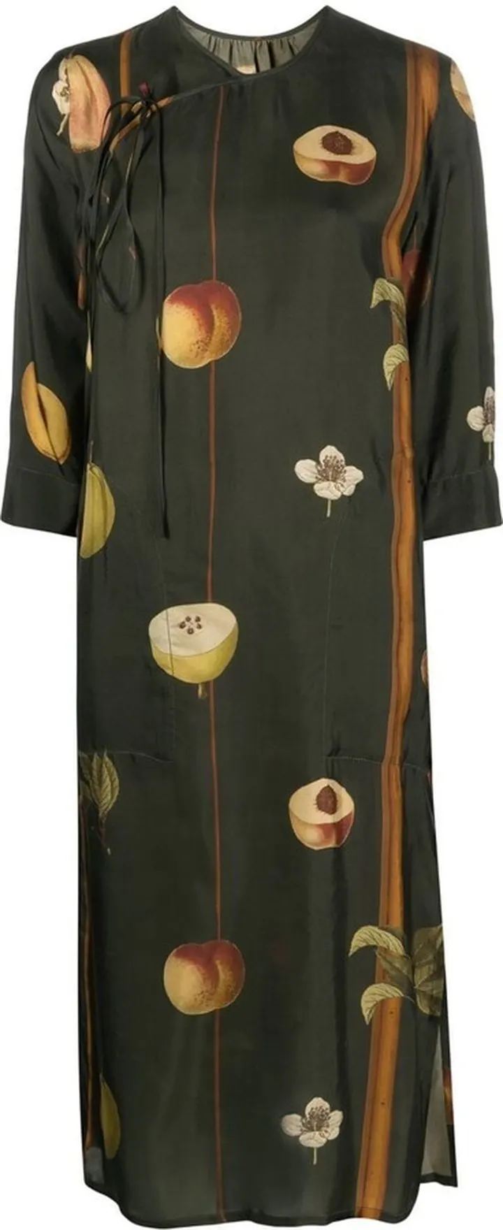 Fruit-Print Midi Dress
