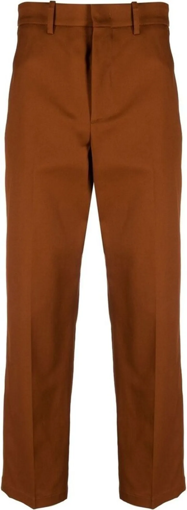 Straight-Leg Stretch-Cotton Trousers