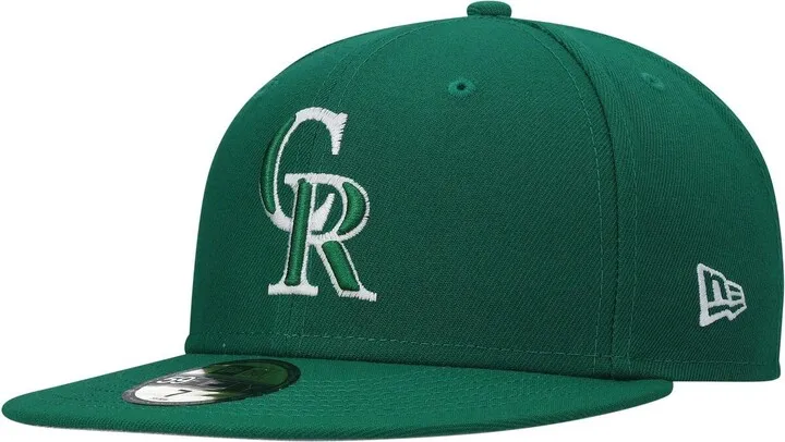 Men's New Era Kelly Green Colorado Rockies Logo White 59FIFTY Fitted Hat