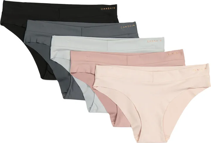 5pk Microfiber Folded V Waistband Bikinis