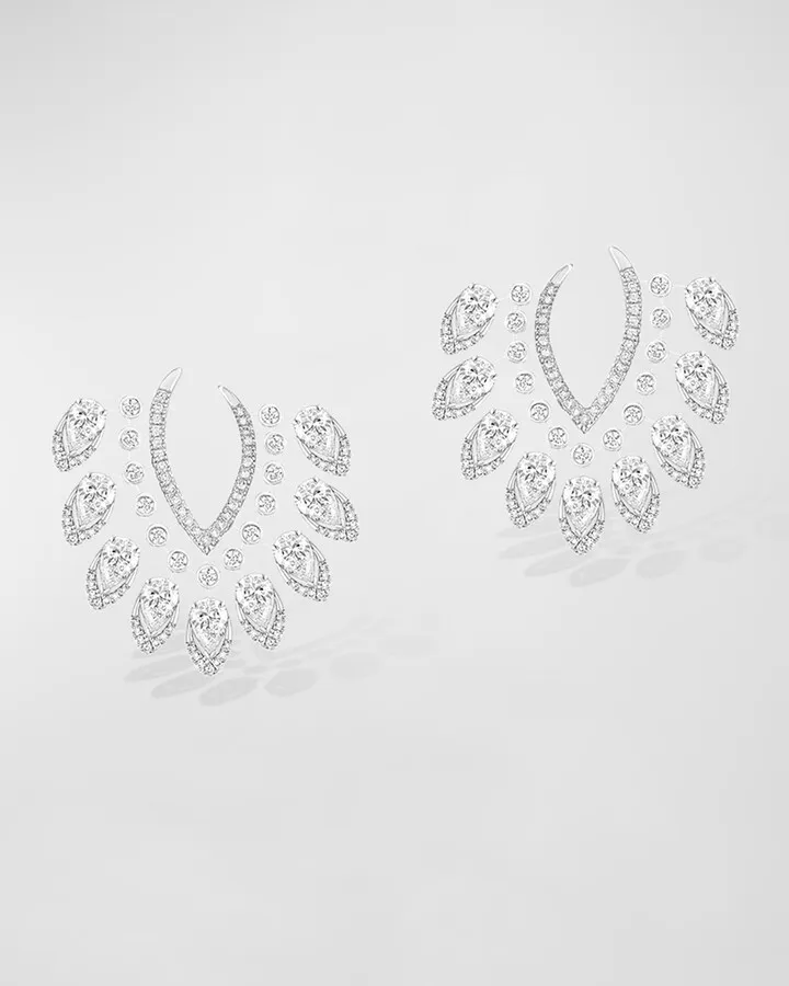 Desert Bloom 18K White Gold Diamond Earrings