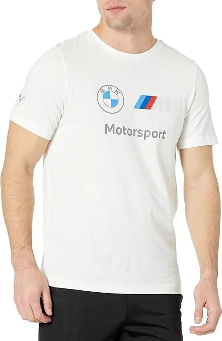 PUMA BMW M Motorsport Essentials Logo Tee (White) Men's Clothing