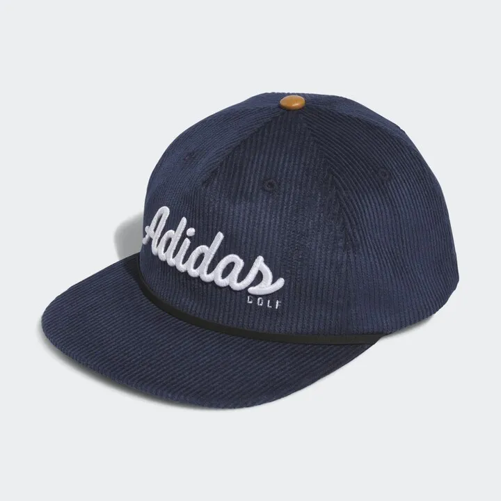 Corduroy Leather Five-Panel Rope Hat