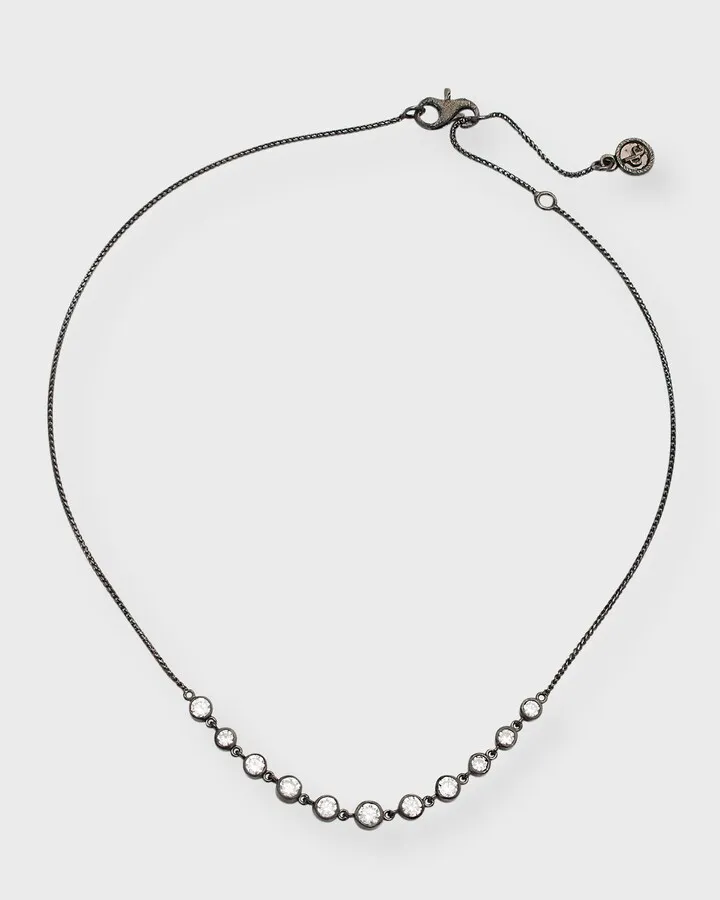 18K Black Gold Diamond Graduated Bezel Choker