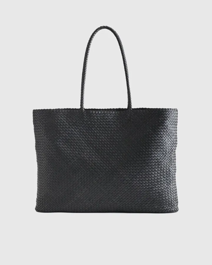 Italian Leather Handwoven Tote