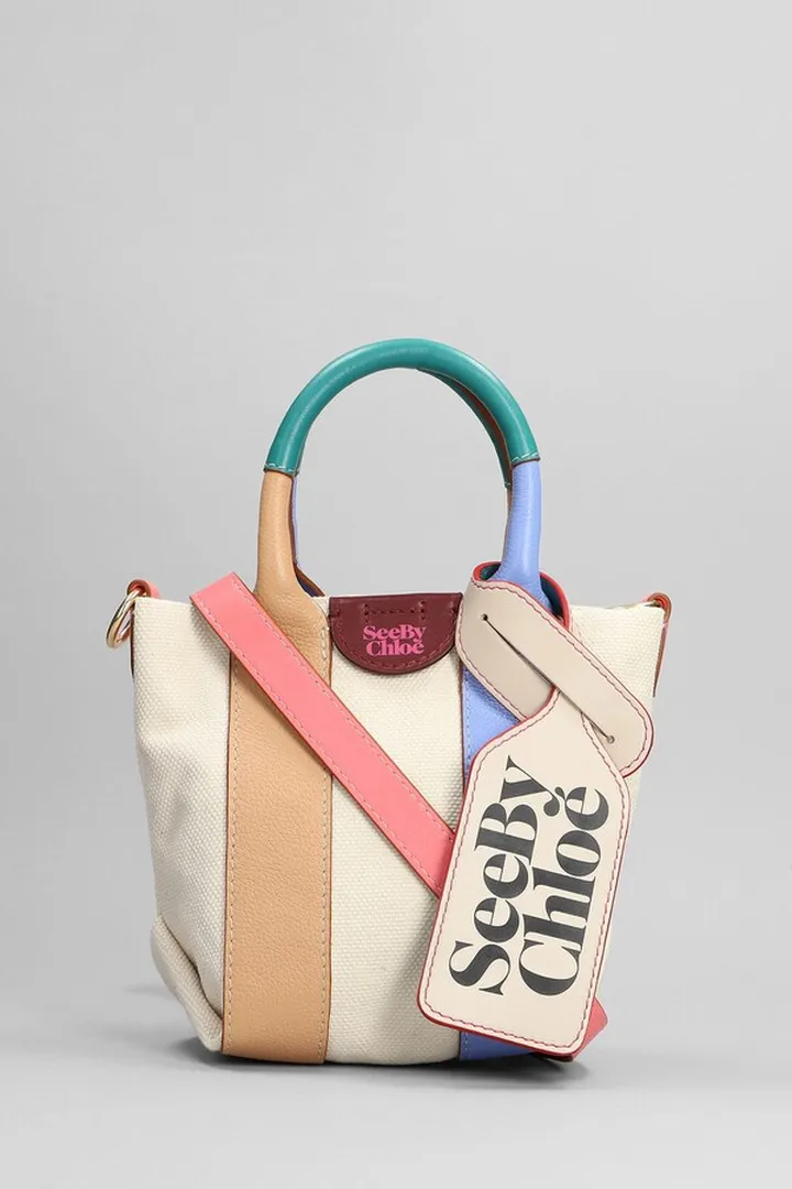 Hand Bag In Beige Leather