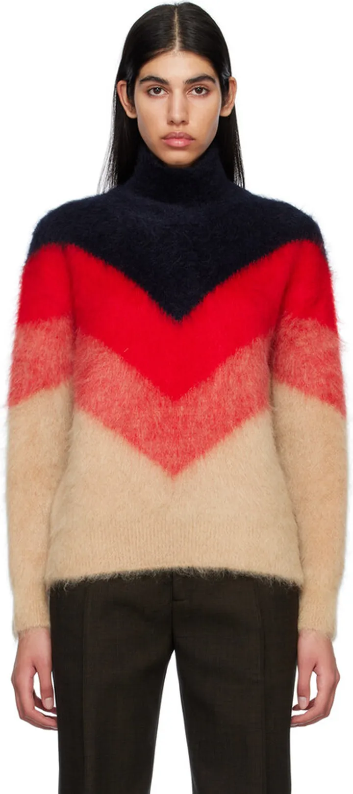 Bottega Veneta Multicolor Chevron Turtleneck