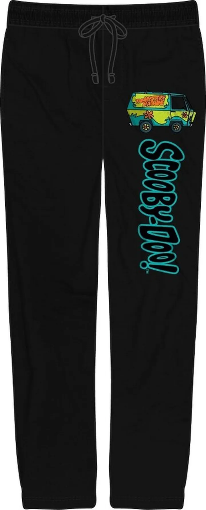 Scooby Doo Mystery Machine Logo Men’s Black Graphic Pajama Pants-XL