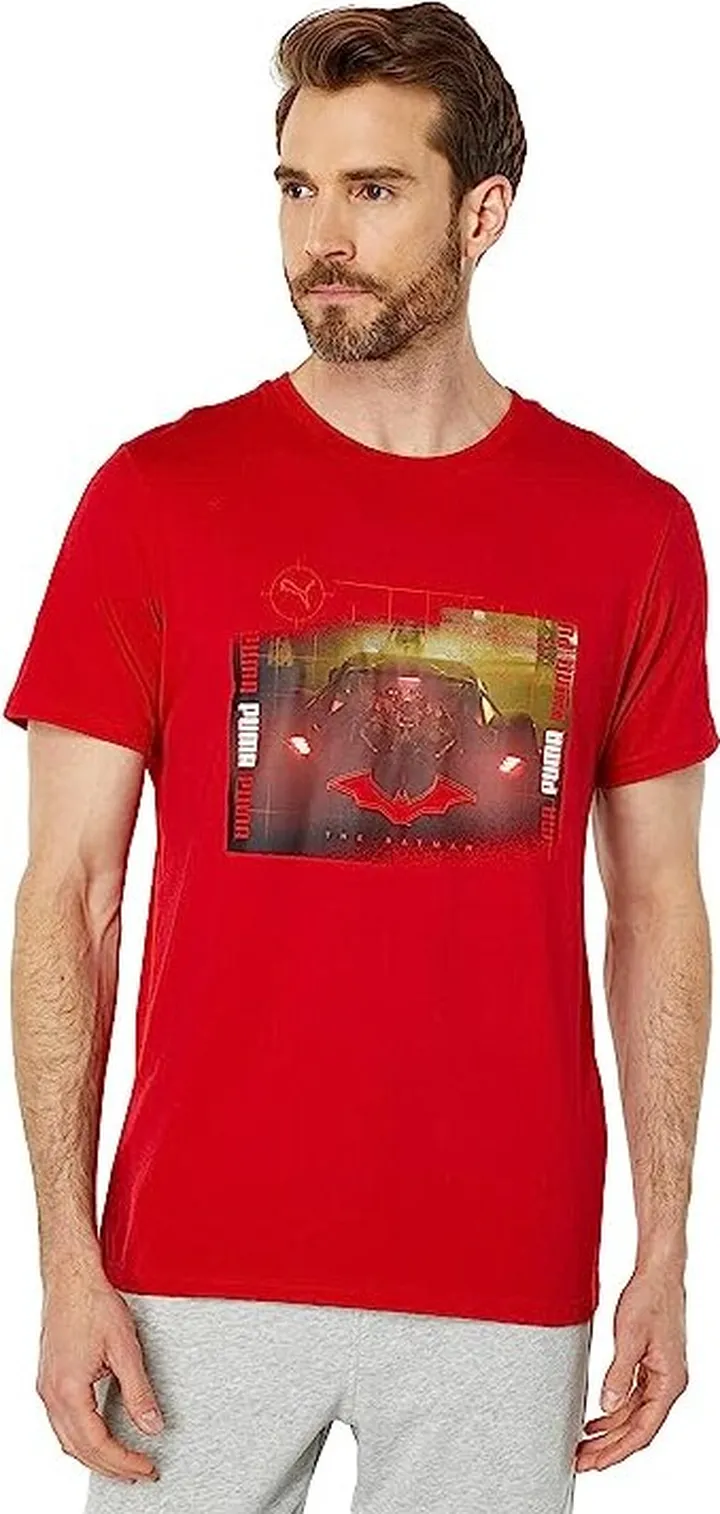 PUMA Puma X Batman Graphic Tee (Barbados Cherry) Men's Clothing