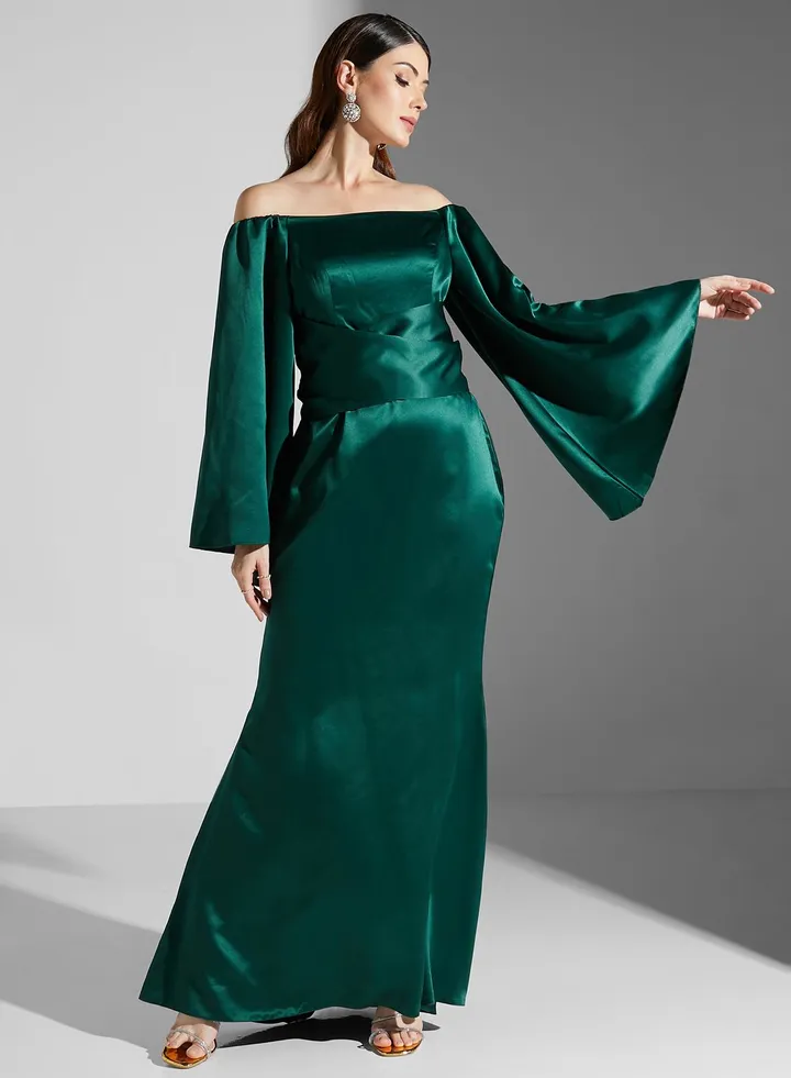 Zena Louay Bardot Detail Dress