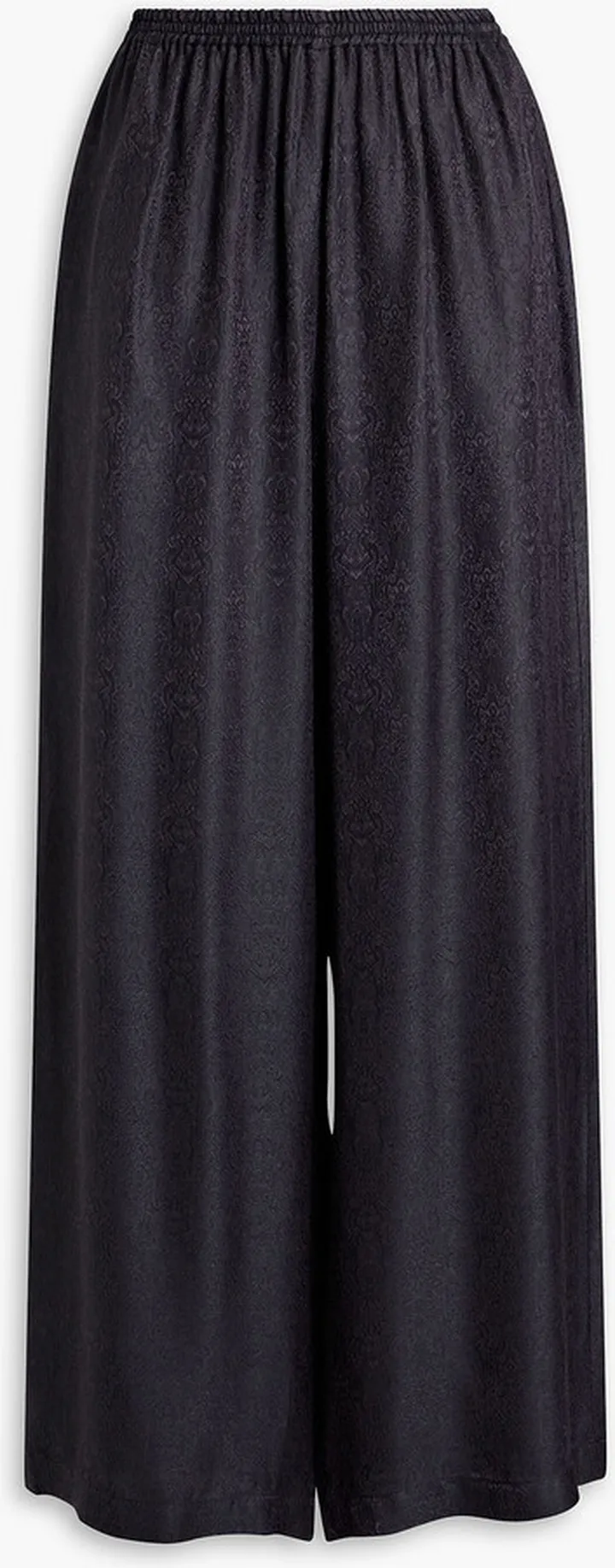 Satin-jacquard wide-leg pants